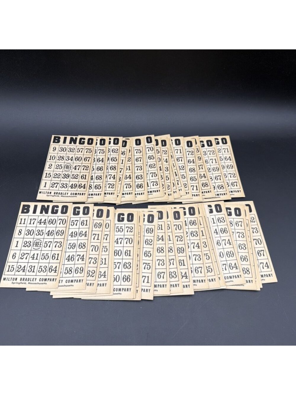 Milton Bradley Vintage Bingo 40 Cards #1-25 & 32-50 No #5,18,35,40 MB 4002